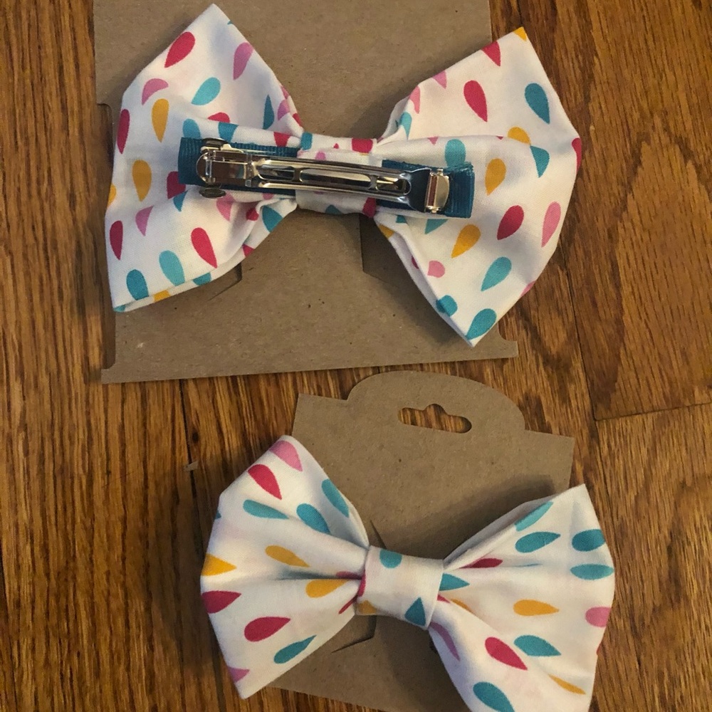 2 Pack Raindrop Hair Bows - Picture 3 of 3